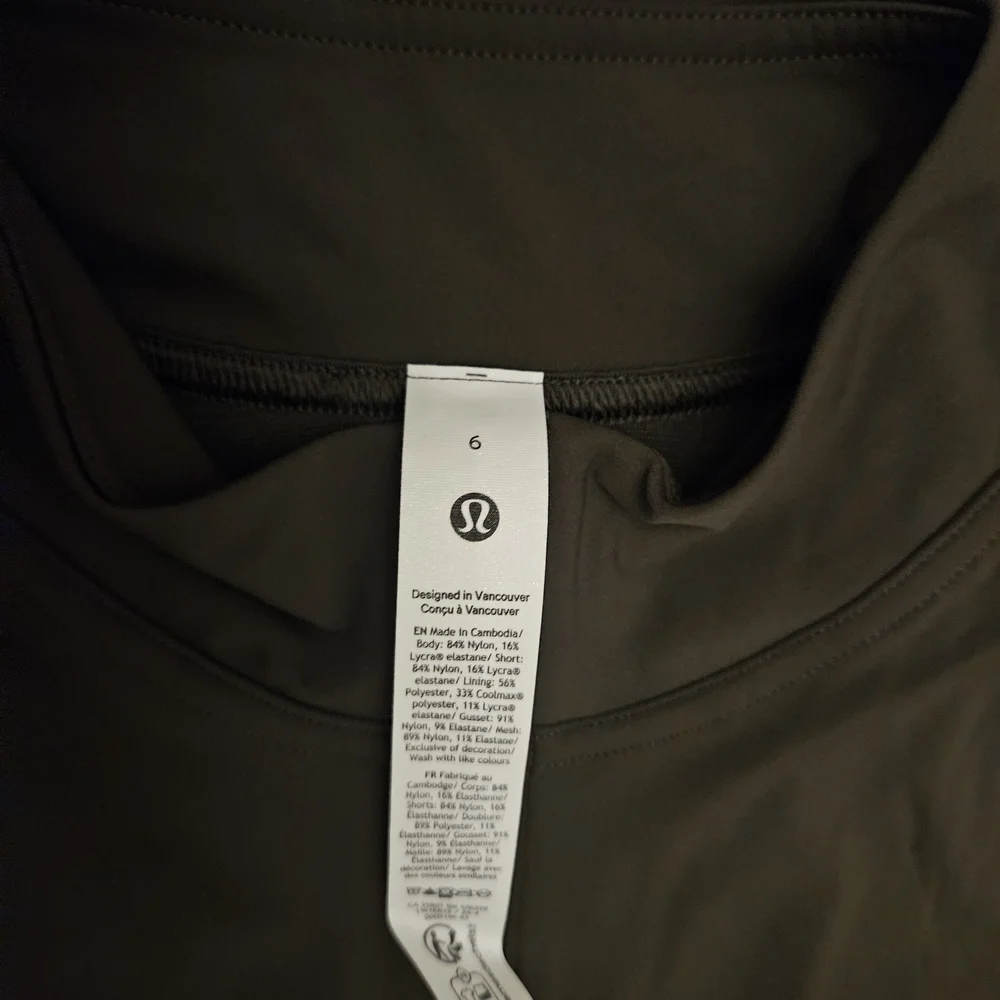 lululemon athletica Olive Green Long-Sleeve Half-Zip Mini Dress
